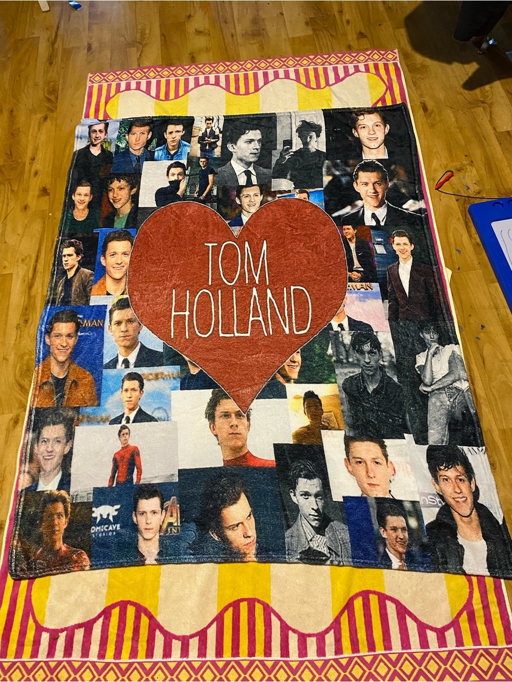 Tom Holland Photo Collage Plush Throw - Red Heart